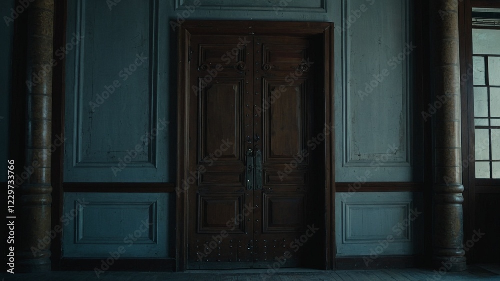 showing the door open and the room empty. showing the door open and the room empty.
