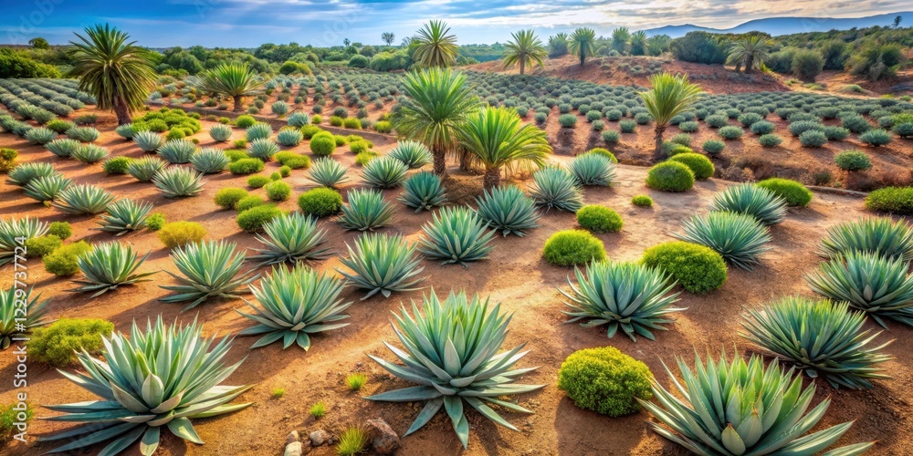 Desert Landscape with Agave Plants Aerial View, greenery, garden feature, greenery, garden feature Desert Landscape with Agave Plants Aerial View, greenery, garden feature, greenery, garden feature