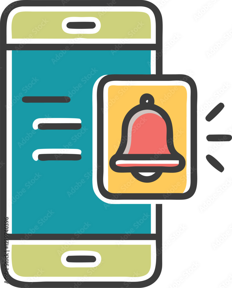 Push Notification Symbol: Digital Alert and Reminder Graphic Push Notification Symbol: Digital Alert and Reminder Graphic