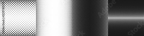 Abstract geometric halftone pattern set