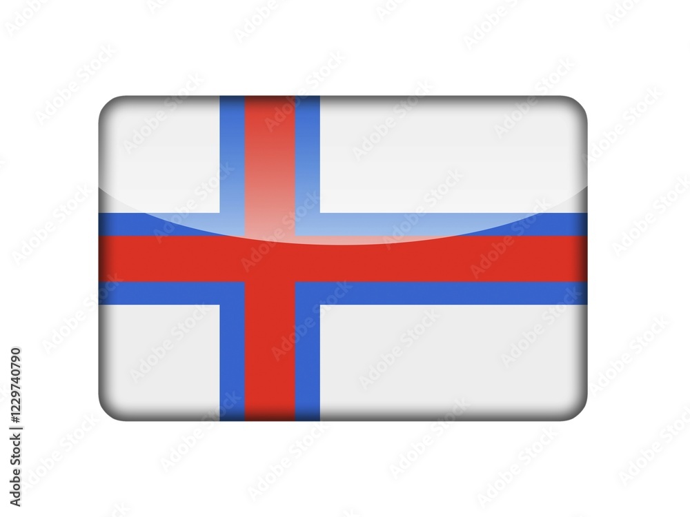 The Faroe Islands flag in the form of a glossy icon The Faroe Islands flag in the form of a glossy icon