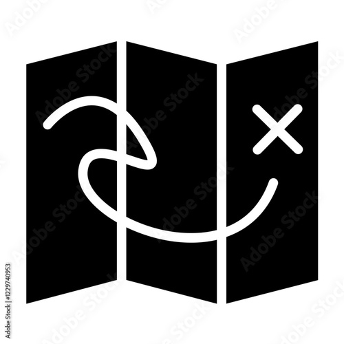 Vector Design Treasure Map Icon Style
