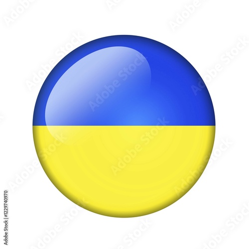 The Ukrainian flag. Round glossy icon. Isolated on white background Free Download The Ukrainian flag. Round glossy icon. Isolated on white background - GFXLoad