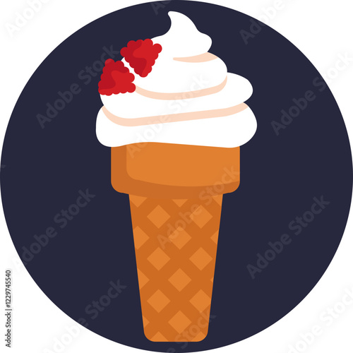 Ice cream is a sweet, frozen treat made from milk, cream, and sugar, often flavored with fruits, chocolate, or vanilla.