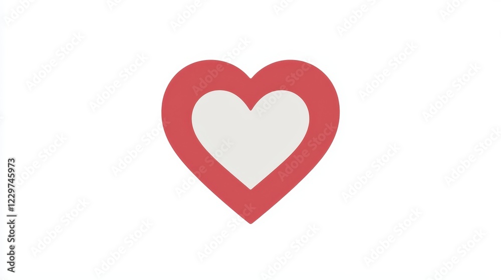 Red Heart Shape Icon Design Graphic Illustration Romantic Love Symbol Red Heart Shape Icon Design Graphic Illustration Romantic Love Symbol