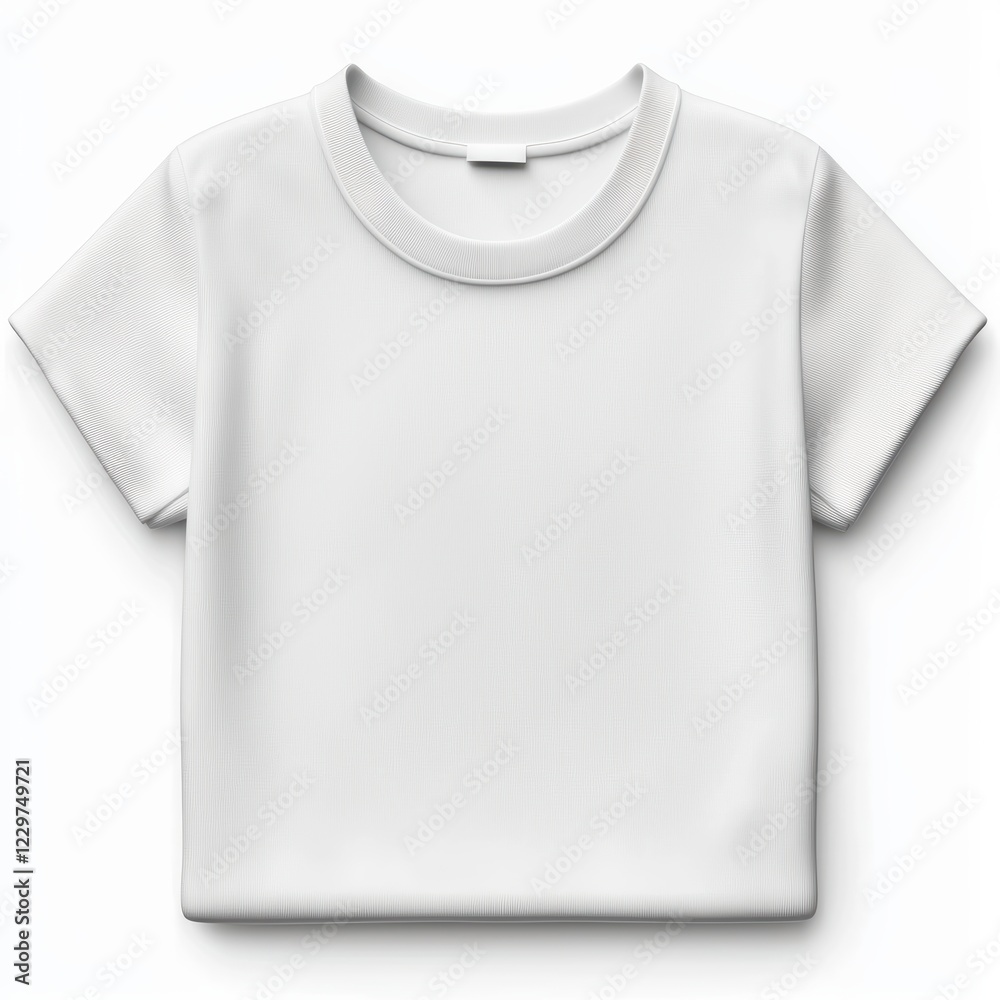 plain white T-shirt folded neatly, isolated on a clean white background plain white T-shirt folded neatly, isolated on a clean white background