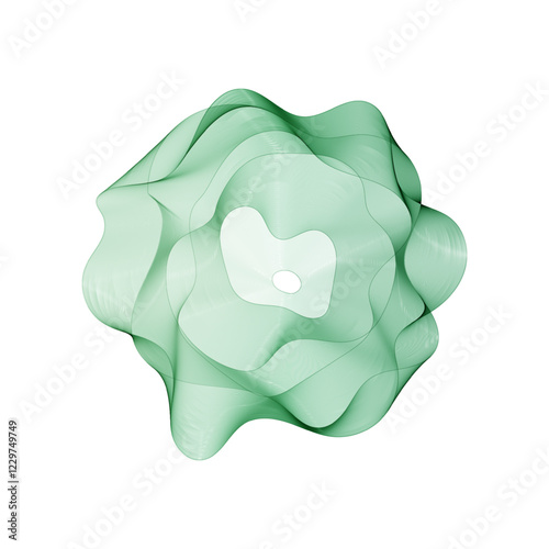 Green abstract wave. Vector curves. Eps10