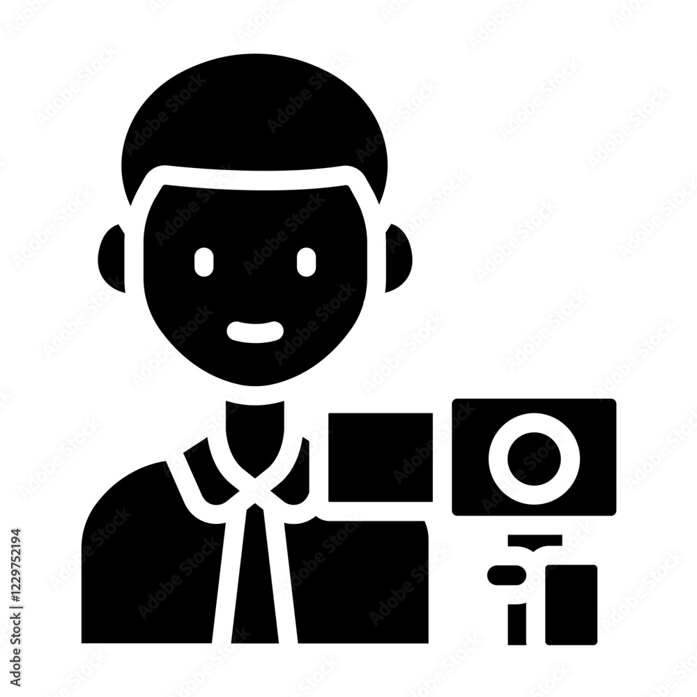 Vector Design Cameraman Icon Style Vector Design Cameraman Icon Style