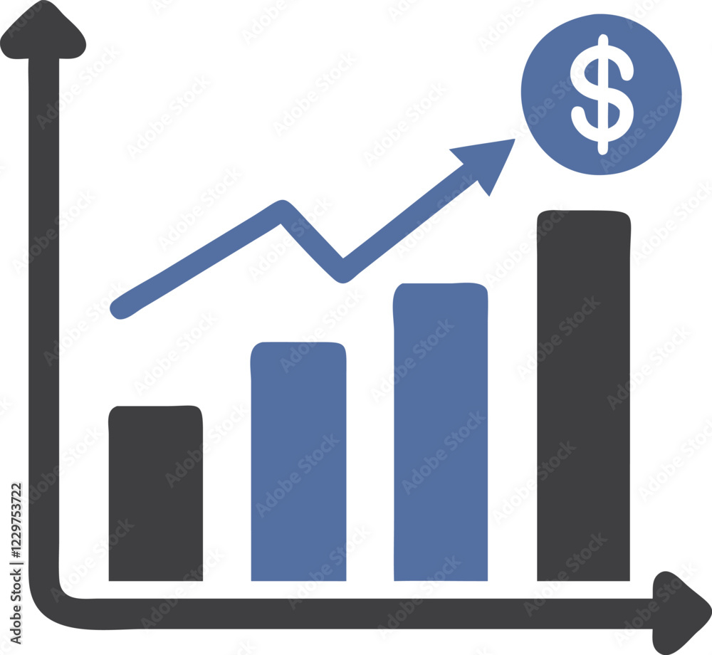 Economic Growth Chart Vector for Reports Economic Growth Chart Vector for Reports
