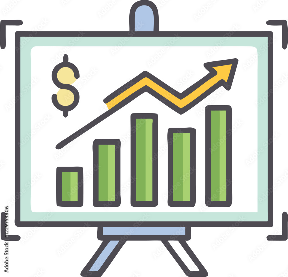 Economic Growth Chart Vector for Reports Economic Growth Chart Vector for Reports
