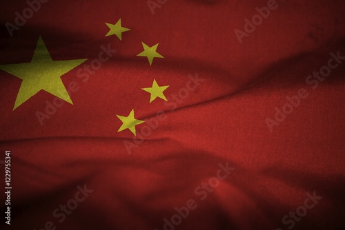 Obraz na płótnie A ruffled fabric flag of China w salonie