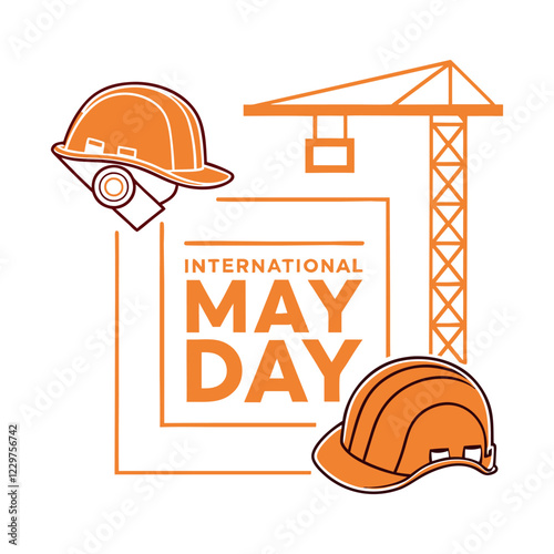 International may day vector design clip art illustration