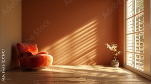 Armchair with Windows in Living Room