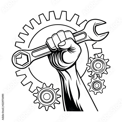 International may day vector design clip art illustration