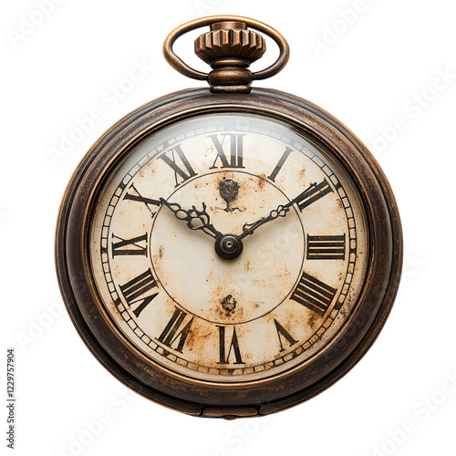 Antique Vintage Pocket Watch with Roman Numerals Aged Patina Timepiece