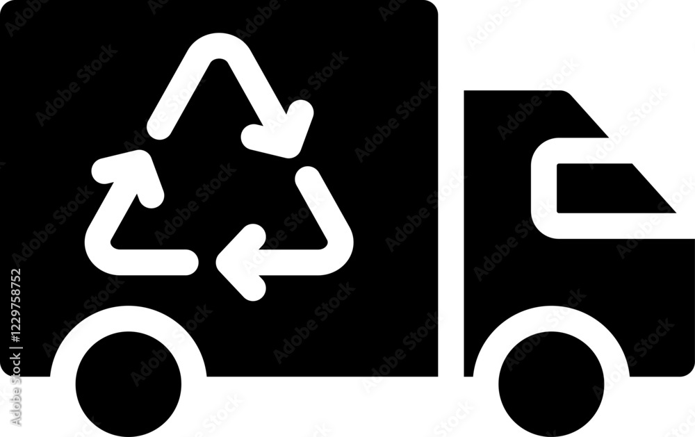 Recycle Truck Glyph Icon Recycle Truck Glyph Icon