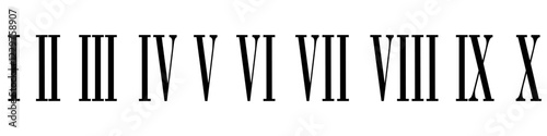 Roman numerals icon vector set. Dial illustration sign collection. Numbers symbol or logo.