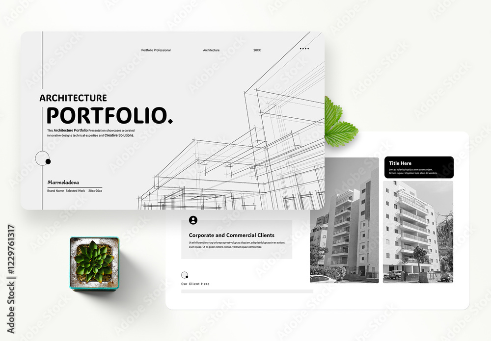 Architecture Portfolio Presentation Layout Stock Template | Adobe Stock