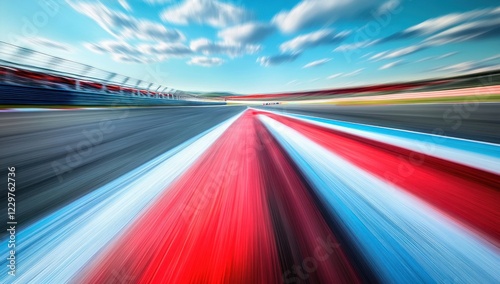 High-Speed Race Track: A Blur of Motion and Color photo