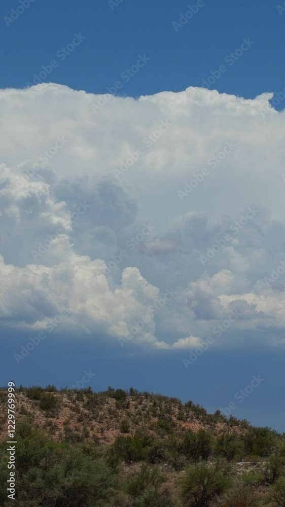 Desert Landscape Zoom in to Cumulus Cloud Vertical Video Background Desert Landscape Zoom in to Cumulus Cloud Vertical Video Background