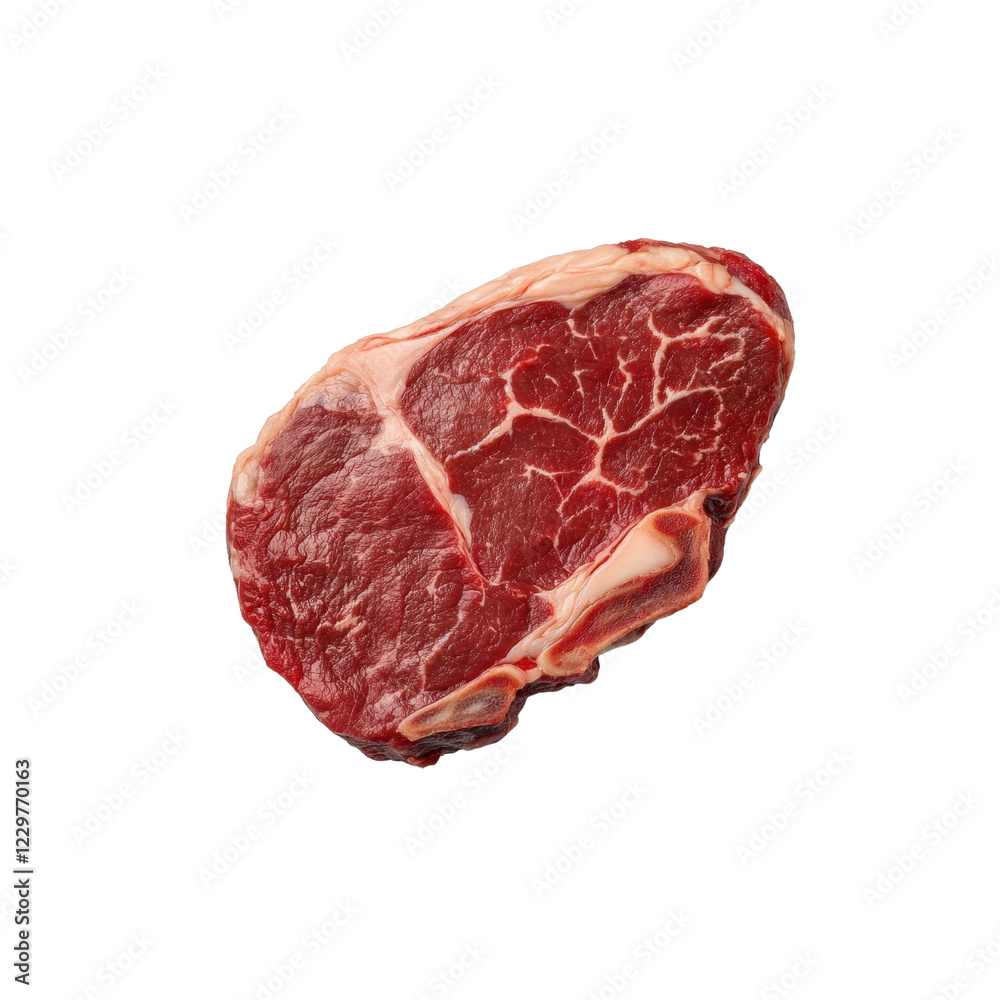 Raw beef steak with marbling isolated on transparent background Raw beef steak with marbling isolated on transparent background