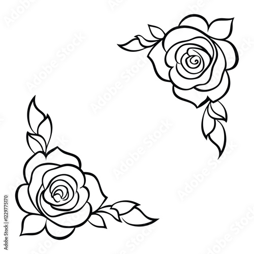 rose comer border  icon 