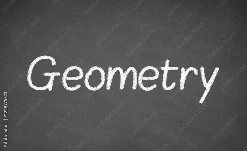 Geometry lesson on blackboard or chalkboard. written in white chalk Geometry lesson on blackboard or chalkboard. written in white chalk