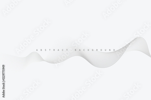 white abstract background with flowing particles. Digital future technology concept.