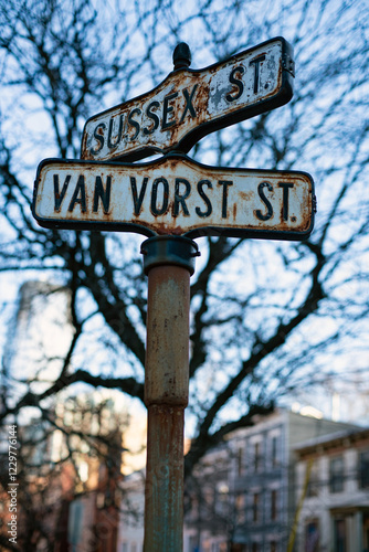 Van Vorst and Sussex Streets in Jersey City, NJ, USA photo