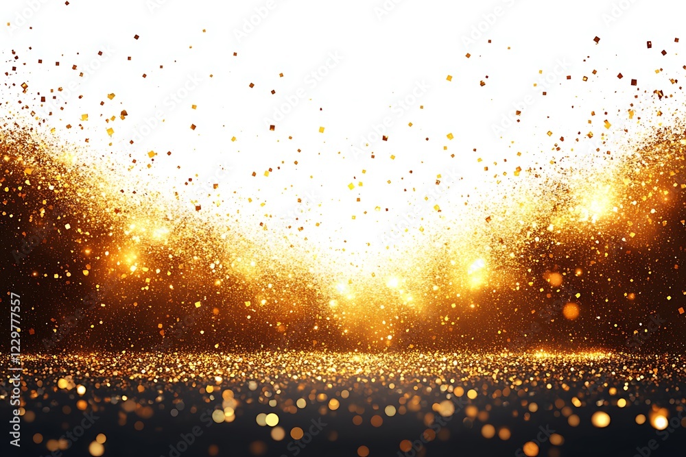 Naklejka premium Golden bokeh vector background. Shiny glittering particles. Vector eps10. 