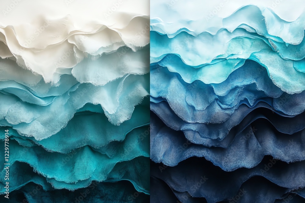 Ocean Waves Fabric Texture Gradient Background Image