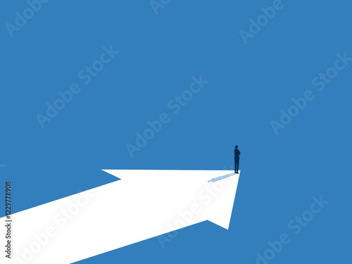 Professional, Leaders stand on the arrowhead pointing to business success