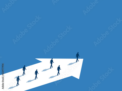 Teamwork, Group of professional business people, Leaders who lead the team in the same direction