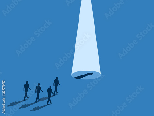 Guiding, Business Consultant, Guiding Light for Business Team to Follow Arrows
