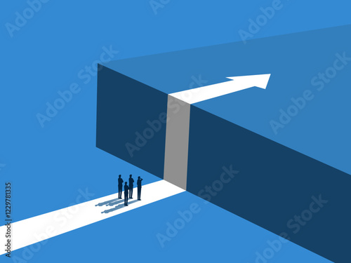 Businessman team overcomes problems and obstacles to grow