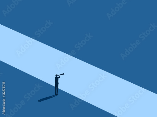 Overcoming Problems, Businessman Overlooks Obstacles Gap
