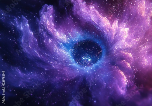 Breathtaking Cosmic Swirl of Colorful Nebula with Bright Stars and Ethereal Light Effects in a Deep Space Environment