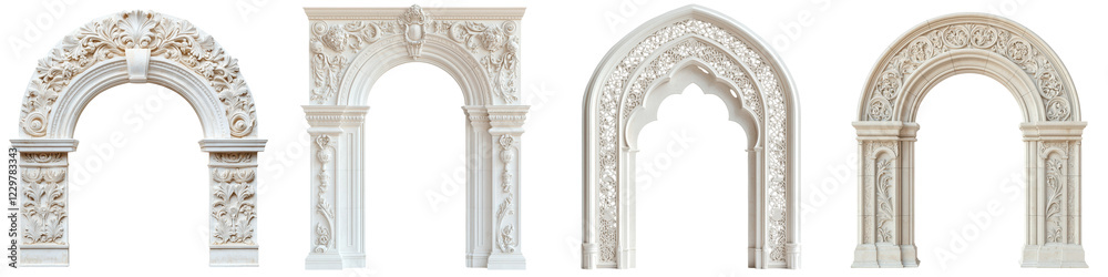 Obraz premium Majestic Ornate Architectural Archways and Entrances in Classic Historic Landmark Buildings