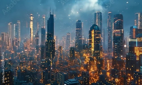 Wallpaper Mural Futuristic Cityscape with Advanced Wastewater Systems Integrated into Sustainable Urban Design Torontodigital.ca