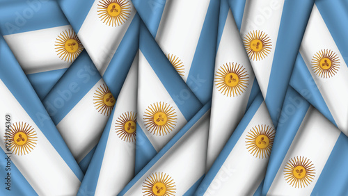 Set of ARGENTINA Flags Stacked on Top of Each Other