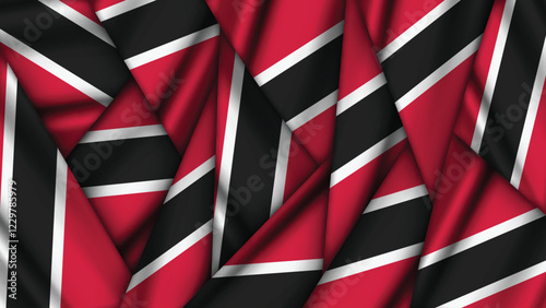 Set of TRINIDAD AND TOBAGO Flags Stacked on Top of Each Other