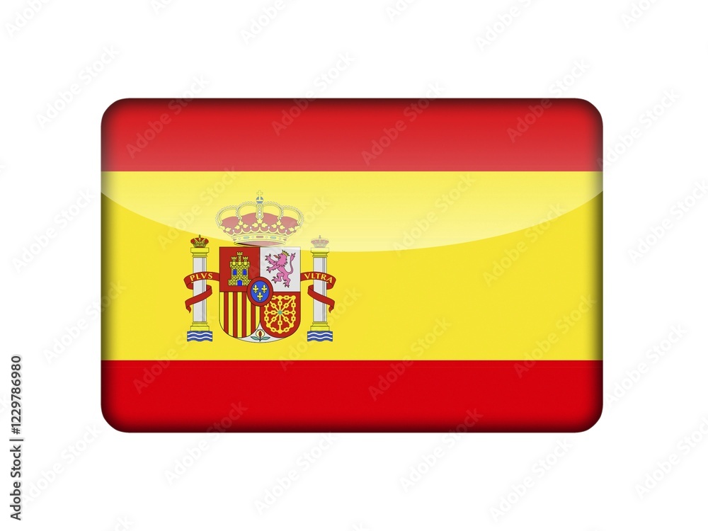 The Spanish flag in the form of a glossy icon