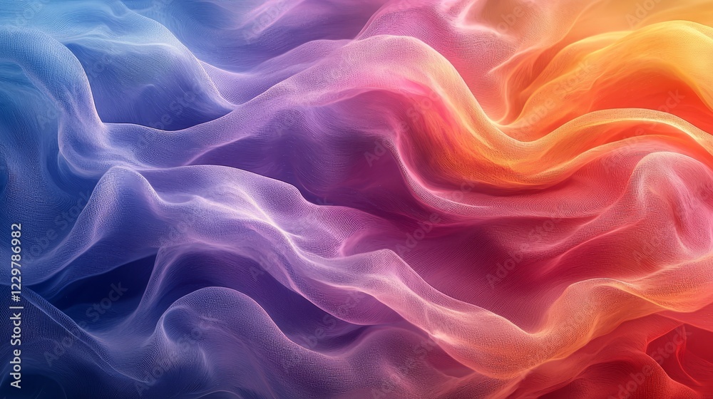 Abstract flowing waves of vibrant colors creating a seamless blend of textures and hues in a dreamy landscape Abstract flowing waves of vibrant colors creating a seamless blend of textures and hues in a dreamy landscape