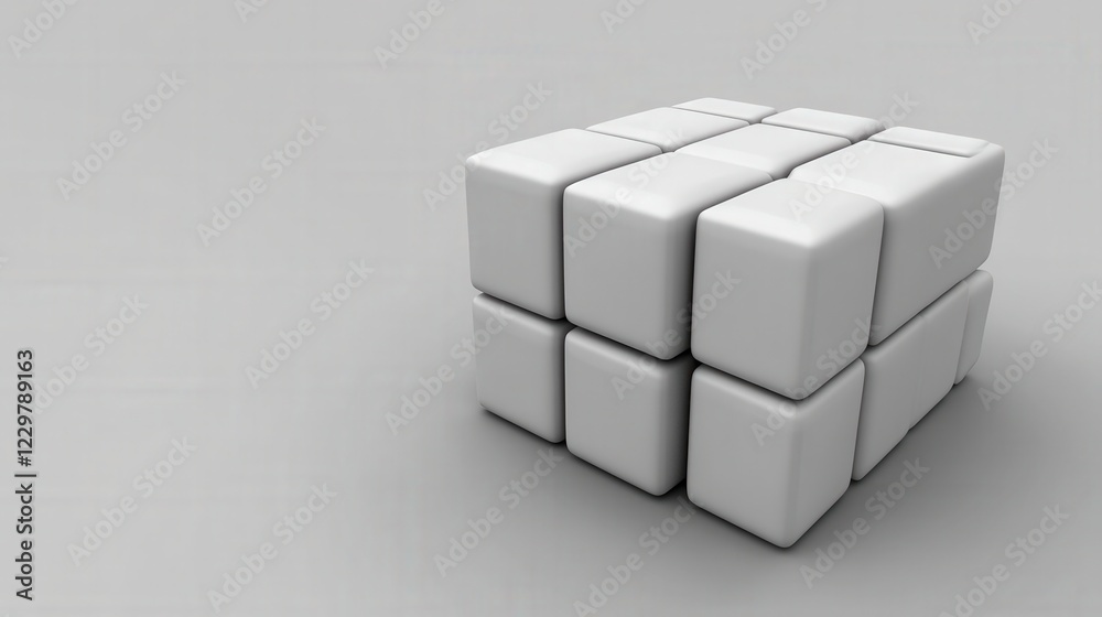 3D Design of Stacked Cubes Representing Data on Isolated Background with Copy Space 3D Design of Stacked Cubes Representing Data on Isolated Background with Copy Space
