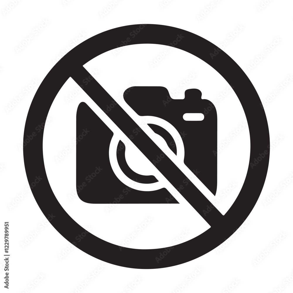 No Camera Allowed Icon – Prohibited Zone Vector Illustration for Privacy & Security Signs. No Camera Allowed Icon – Prohibited Zone Vector Illustration for Privacy & Security Signs.