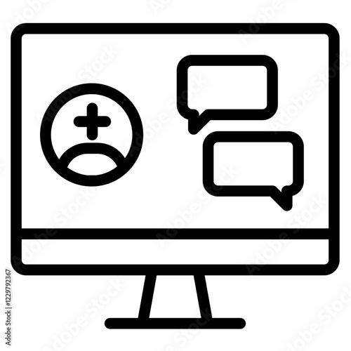 ONLINE DOCTOR CONSULTATION icon in vector illustration