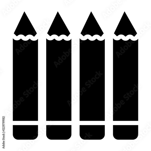 Colored Pencils Vector  Icon Design