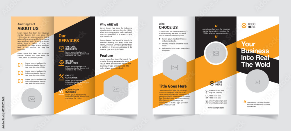 Trifold Brochure Template Design Vector File