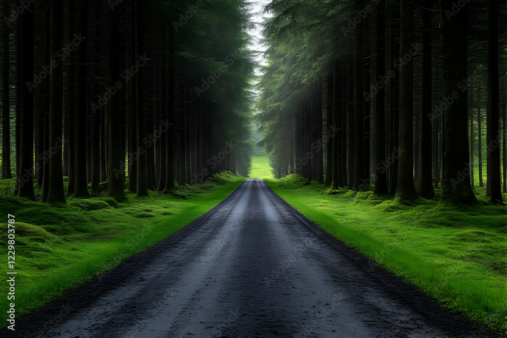 Obraz premium Forest road path nature light