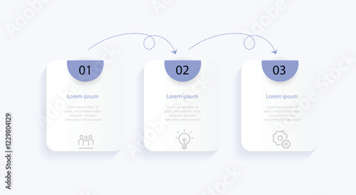 Design template infographic vector element with 3 step column. 